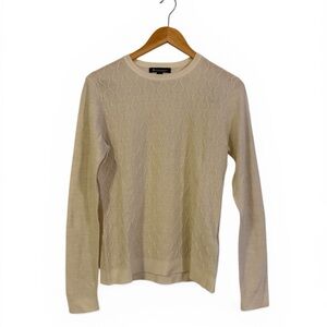 Brooks Brothers Fine Merino Wool Sweater Cream Cable Knit Large